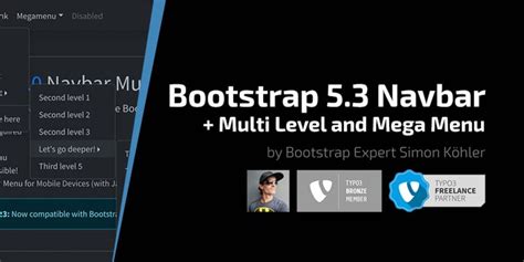 Bootstrap 5.3.0 Navbar Multi Level and Mega Menu .